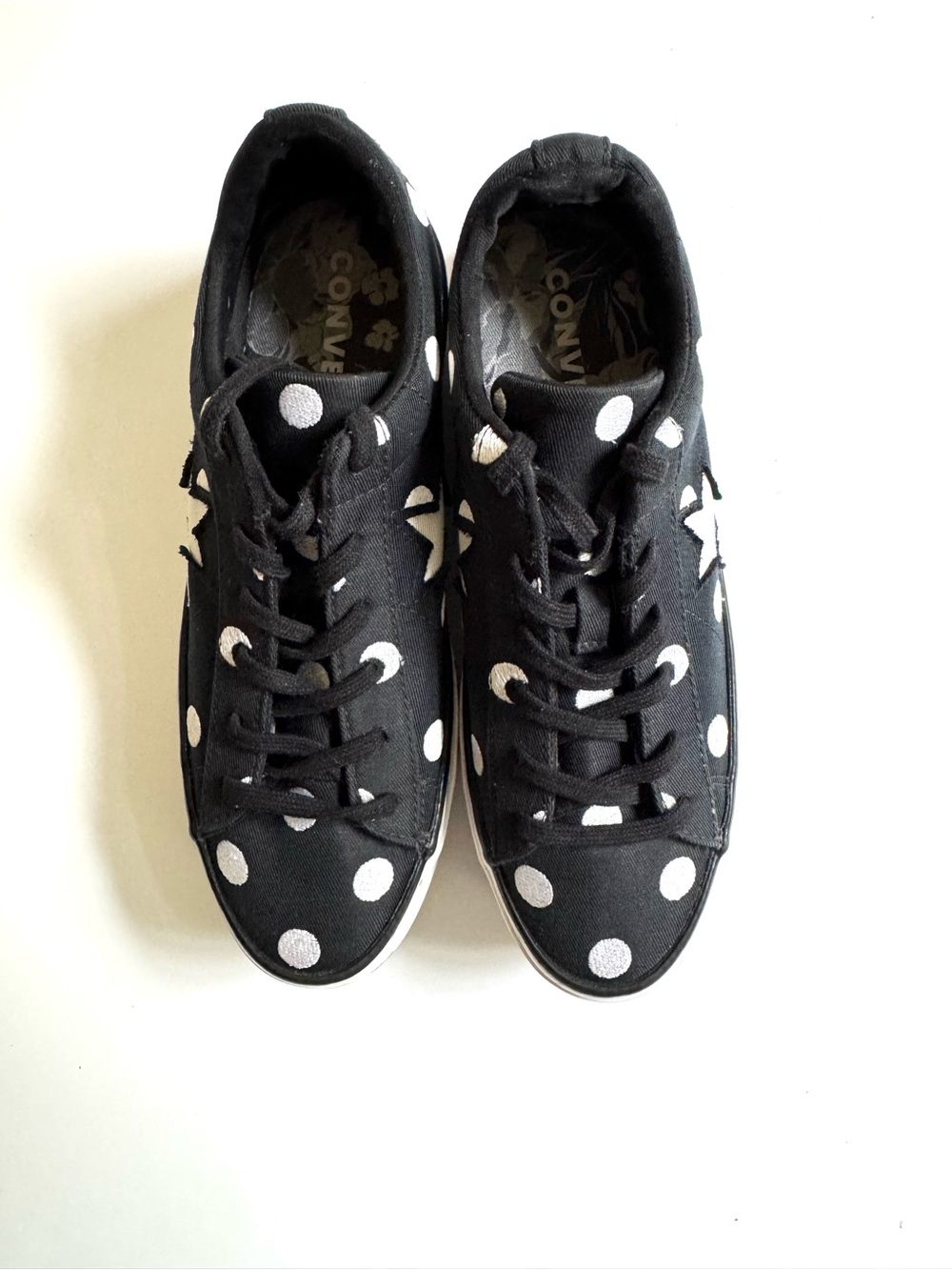 Converse Chuck Taylor Black Polka Dot Canvas Sneakers - Picture 6 of 9